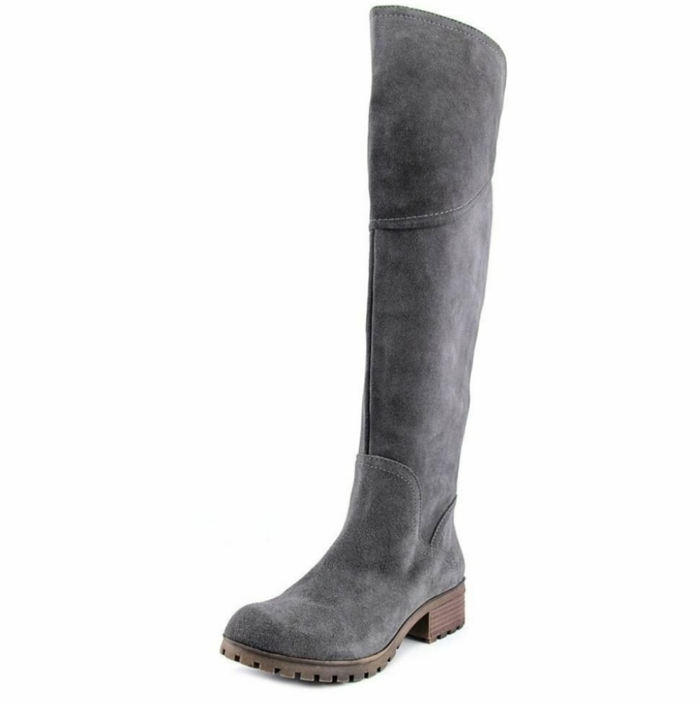 Lucky Brand LK-Harleen gray suede round toe knee high boots 8
